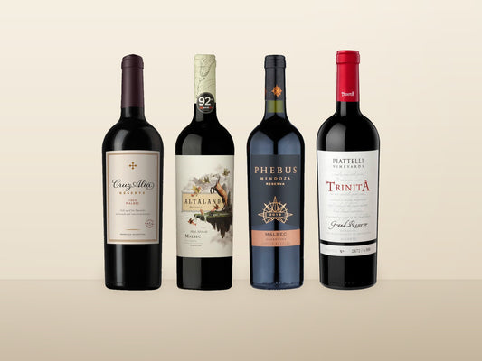 The four Malbecs in the Argentina bundle: Cruz Alta, Altaland, Phebus Reserva and Piattelli Trinita Grand Reserve