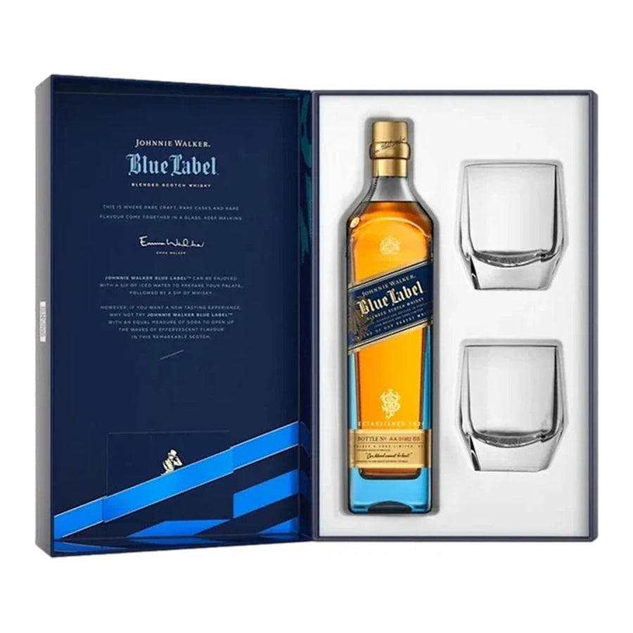 Johnnie Walker Blue Label w/Crystal Glasses Limited Edition 750ml